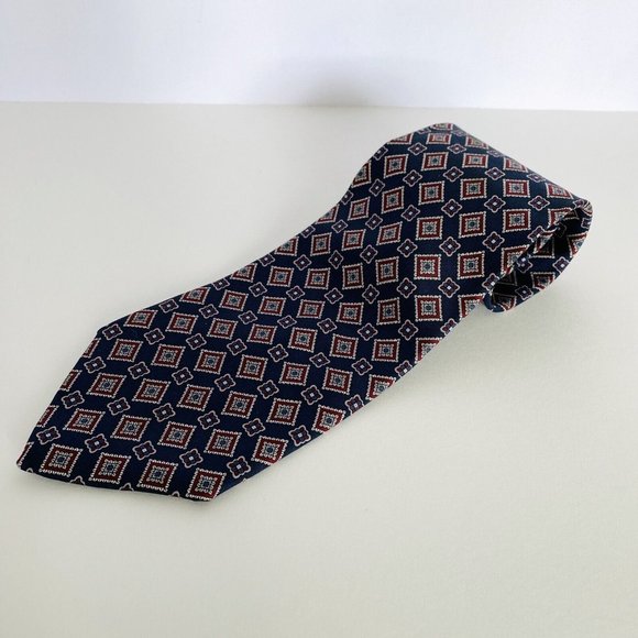 Bert Pulitzer Men’s Classic Blue Red Designer Silk Necktie Office Work Dad Gift - Picture 5 of 7